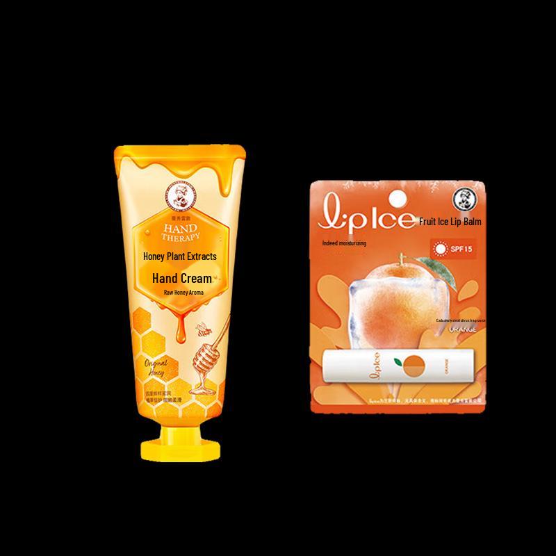 Mentholatum Honey Botanical Hand Cream & Fruit Ice Lip Balm Set