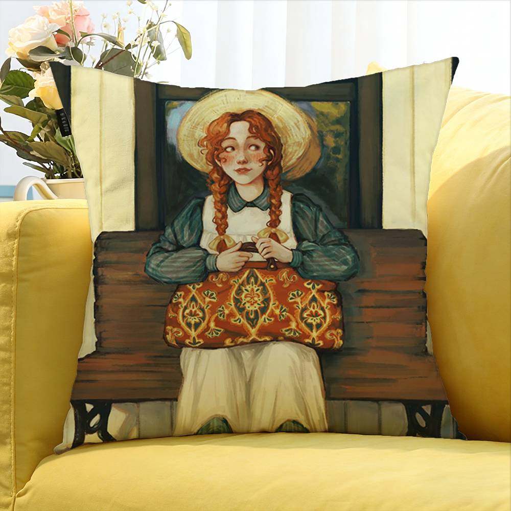 Anne Of Green Gables Various Sizes Square Pillow Case For Car Home Bedchamber Decor