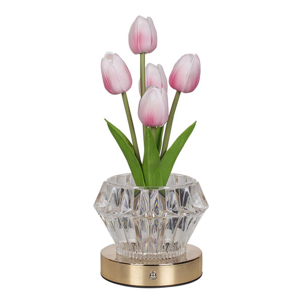 Tulpen Nachttischlampe Wiederaufladbar Blume Nachttisch Touch Lampe Umgebungslicht Geburtstagsgeschenke für Frauen Muttertagsgeschenke