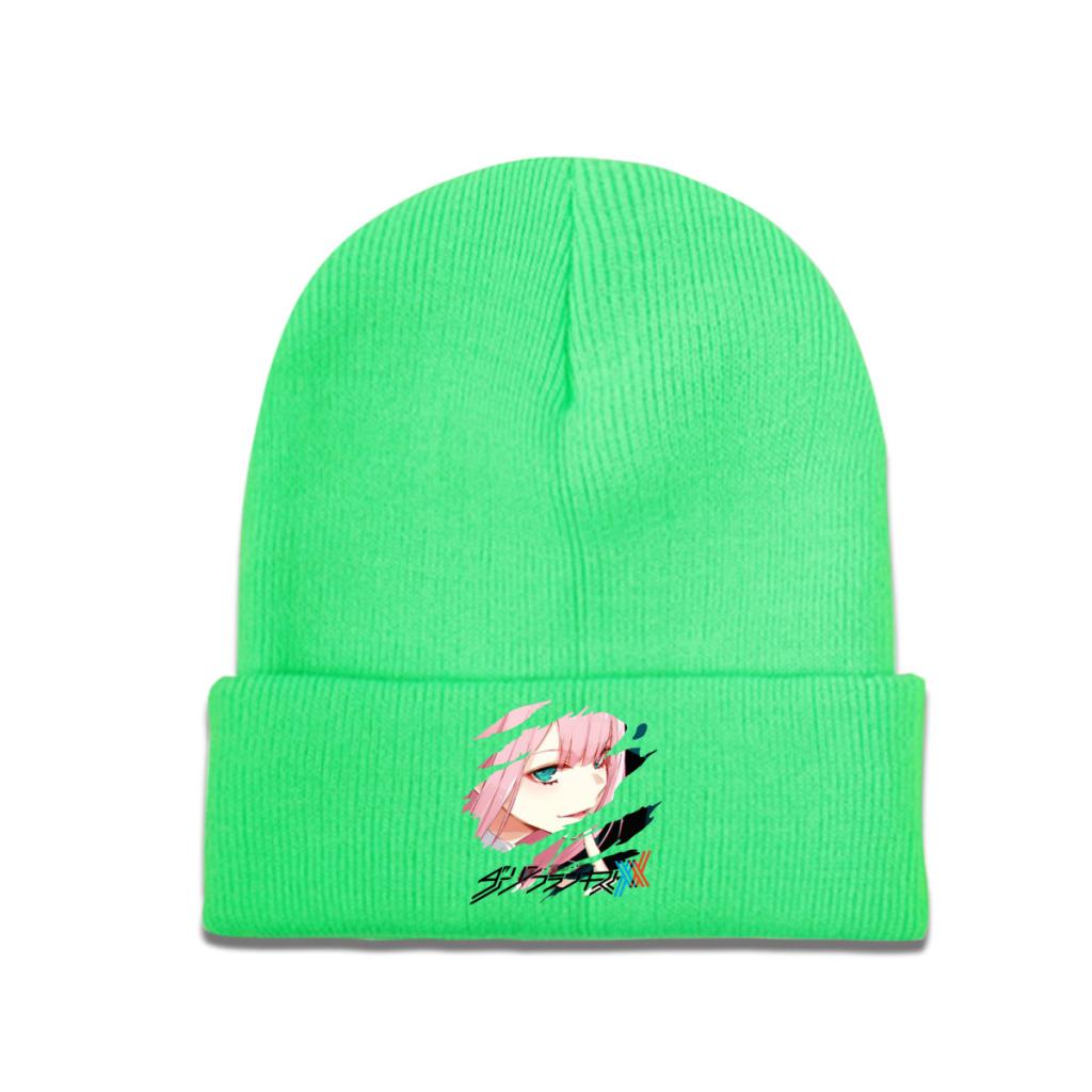 Darling in The Franxx Zero Two Movie Strickmützen Damen Unisex Beanies Wintermützen Hip Hop Cap