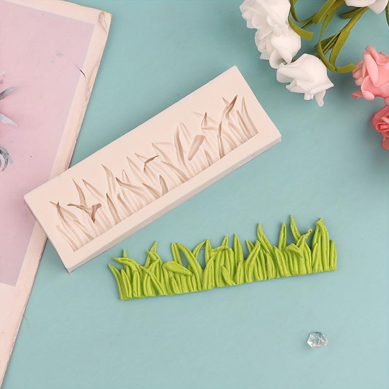 1pc Silicone Grass Mold for Cakes and Chocolates - Rectangular Shape, Plant Theme, Perfect for Wedding Decorations