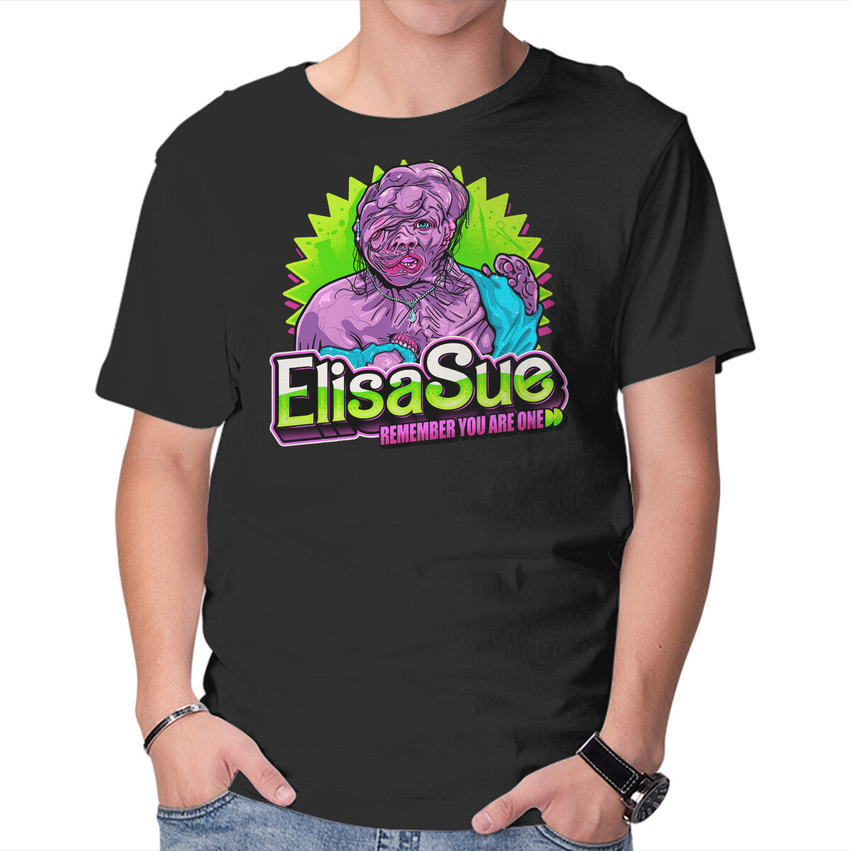 Unisex Crew Neck T-Shirt ElisaSue Graphic Short Sleeve Casual Tee S