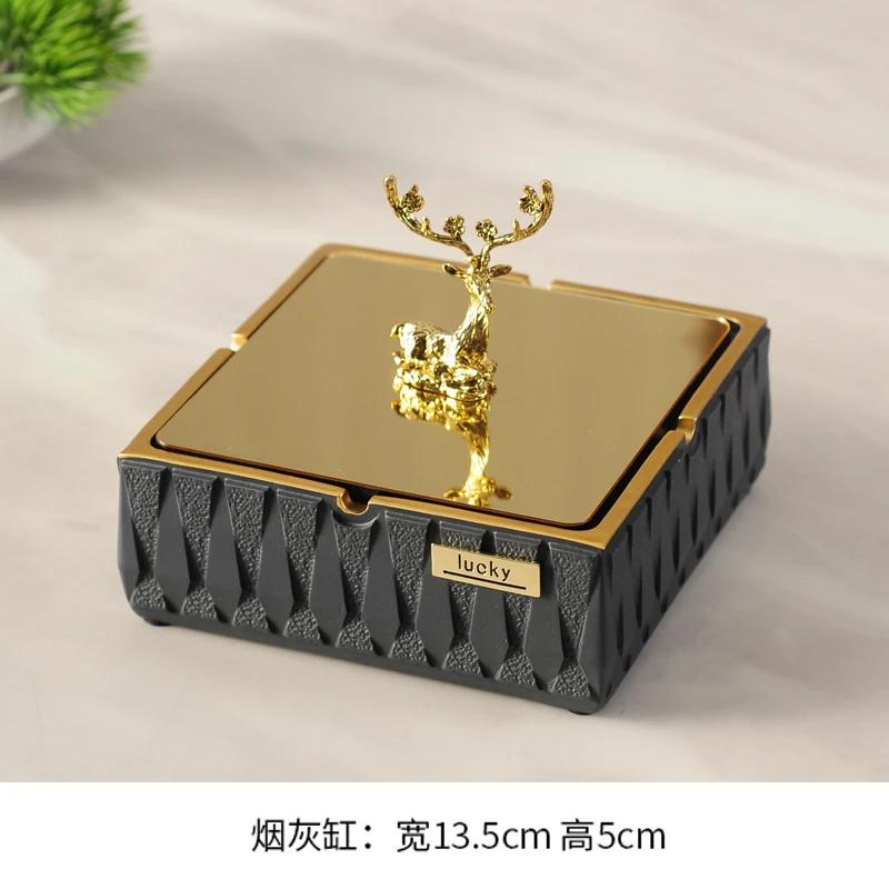 Household simple living room light luxury creative office fly ash ashtray tissue box desktop decoration storage accessories