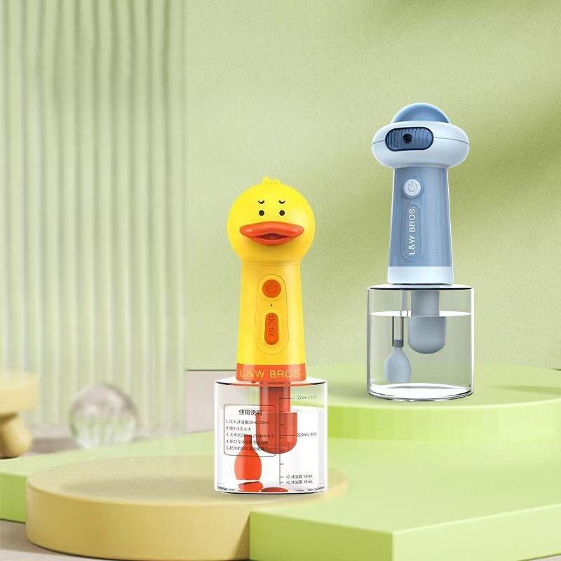 Pet Shower Gel Foaming Machine Dog Bath Foamer Cat Bathing Dilution Bottle Yellow Duck Shape Bubble Machine