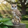 Resin Owl Statue Garden Figurine Cute Design Outdoor Decoration for Patio White
