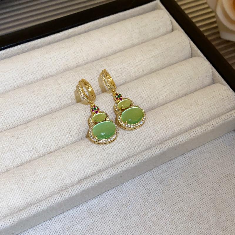 Boucles d'oreilles Guofeng Aiguille d'argent Zircon Franges Rétro Luxe Léger Haut de gamme Boucles d'oreilles Puces Niche Polyvalentes