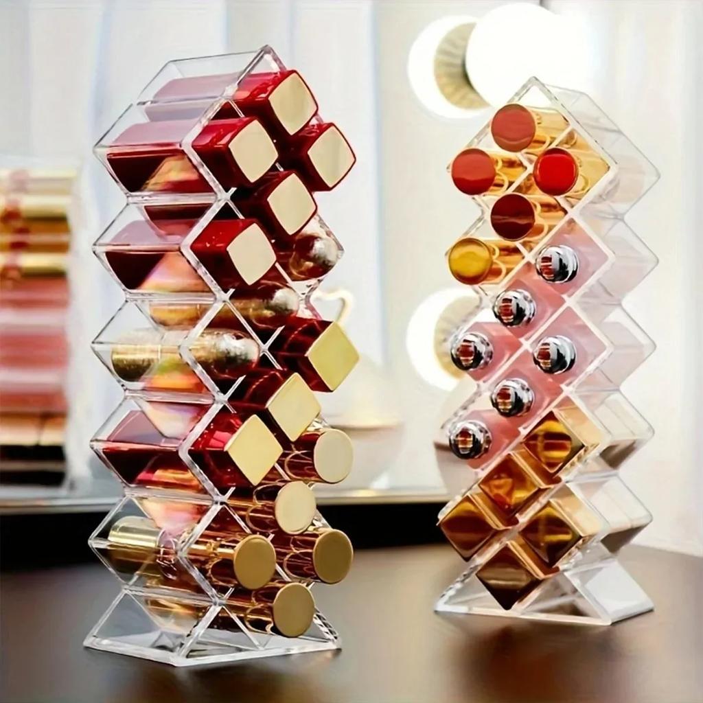 1pcs Fish Lipstick Case Desktop Organizer Box Multi-compartment Organizer Lipstick Display Rack 16 Compartment Fish