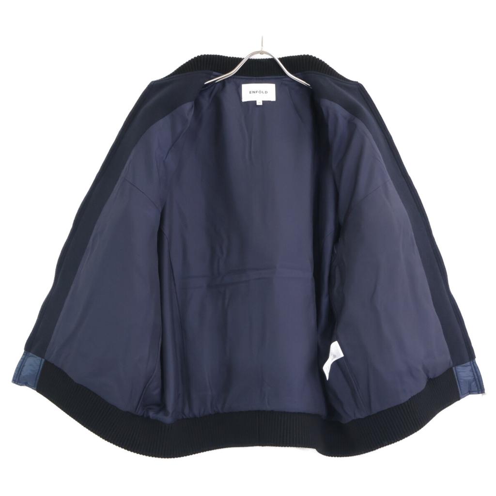 ENFOLD 22AW 300FA230-1930 Navy Soft Lambskin Melton Blouson Jacket 36 NavyUsed