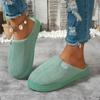 Damen Corduroy Seitliches Logo Winter Hausschuhe Rutschfest Warm Indoor Outdoor HausSchuhe Kleine Größe Empfehlen Eine Nummer Größer Bestellen