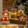 Christmas Tabletop Resin House With Colorful LED Lights and Melodic Songs for Holiday Decoration