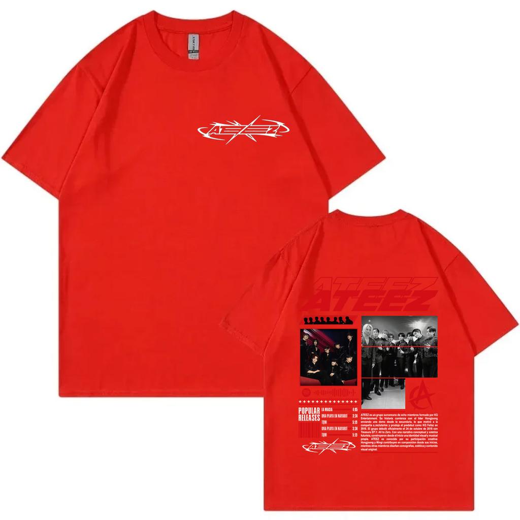 Kpop ATEEZ Album Merch Tshirt Men Women Clothing Fashion Pop Music Short Sleeve Tshirts Summer Casual Loose Cotton T Shirts