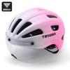 Unisex Cycling Helmet With Detachable Magnetic Photochromic Visor Mountain Road Bikes PC Shell M/L