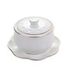 ZISIZ European Gilt Bone China Dessert & Stew Bowl Set