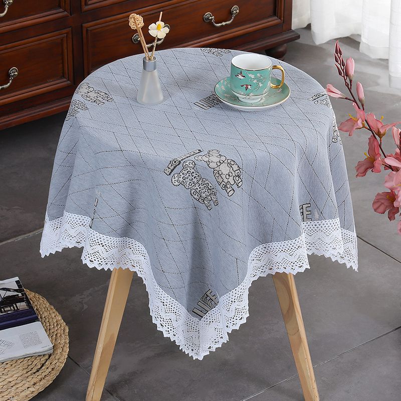 Household Minimalist Dining Table Cloth Countryside Style Small Round Table Cover Rectangular Floral Lace Universal Tablecloth