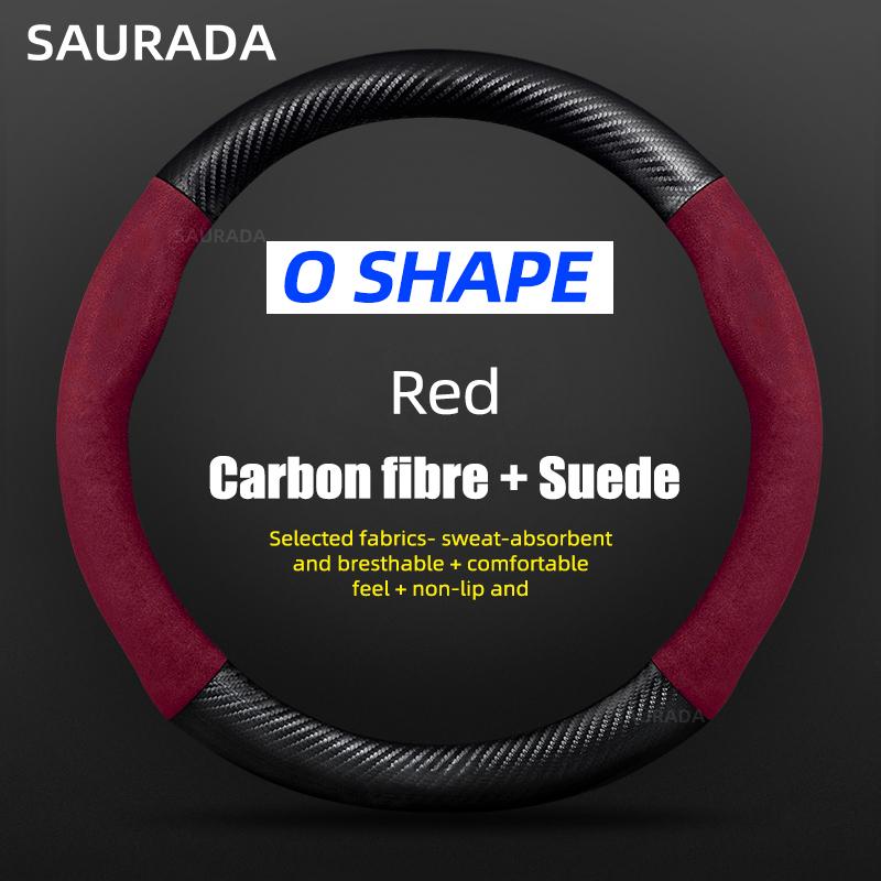 Car Steering Wheel Cover 38cm Leather D Shape For Golf Polo Jatta Passat K3 Suzuki Swift Nissan Rogue Mercedes AMG Accessories