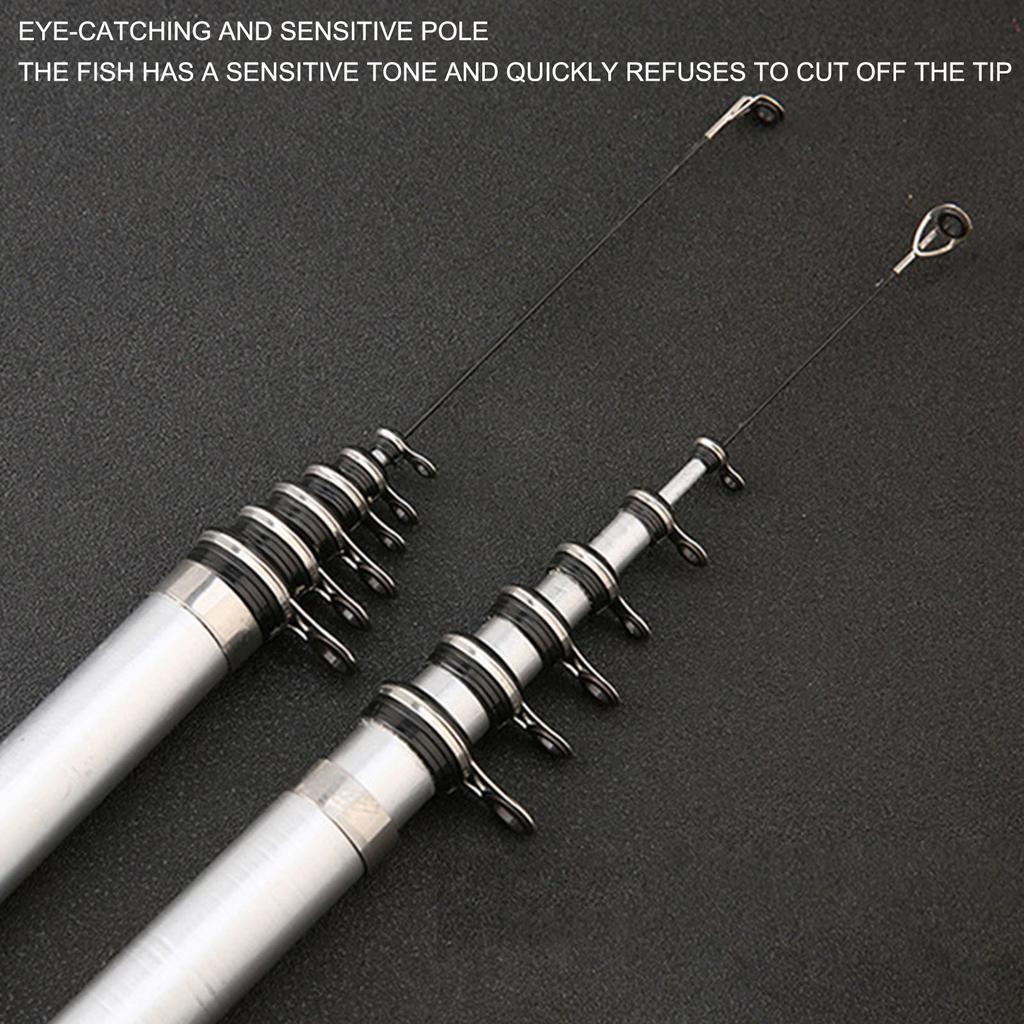 Portable Telescopic Fishing Rod with Durable Smooth Ceramic Guide Design for Angler's Holiday Good Gift
