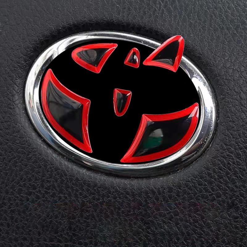 1X For Toyota Camry Corolla Crown Auris C-HR Protective Decoration Car Steering Wheel Front Rear Emblem Badge Logo Sticker OO8