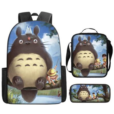 Hayao Miyazaki Chinchilla Schoolbag Cartoon Animation Backpack Children'S Backpack Satchel Pencil Case Digital Printing Computer Bag
