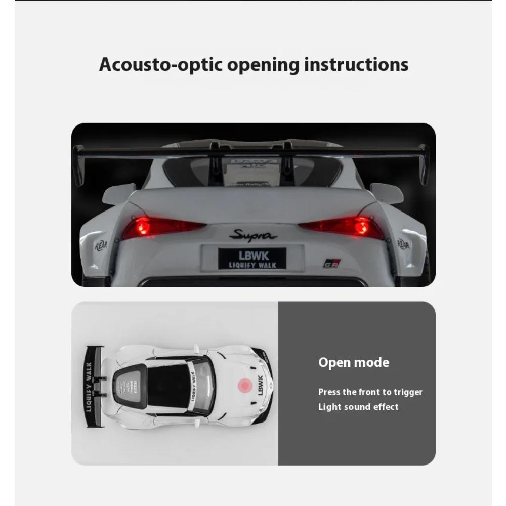 1/22 Toyota GR-Supra Alloy Car Model, Car Model Children's Toys, Simulated Sound and Light Sports Car Boy Gift Ornaments
