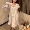 Loose Ruffle Nightdress Short Sleeve Princess Nightgown Sweet Women's Pajama Dress  Girls