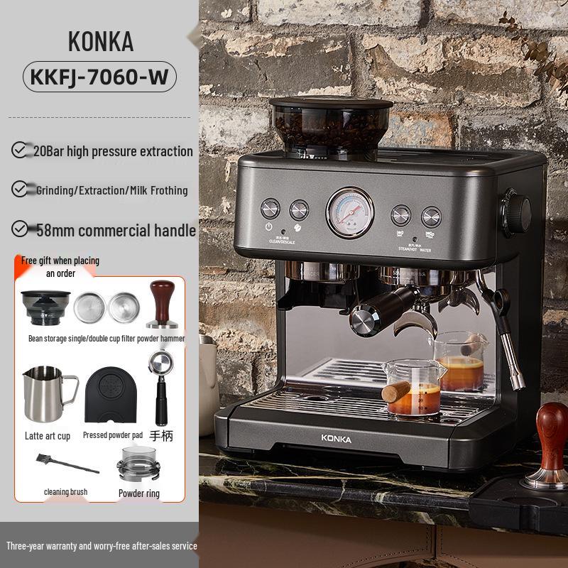 American UDI Semi-Automatic Espresso Machine with High-Pressure Extraction & Milk Frother.