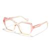 Vaneasel 1pc women's large frame trapezoidal gradient color trend fashion anti-blue light glasses daily reading frame glasses