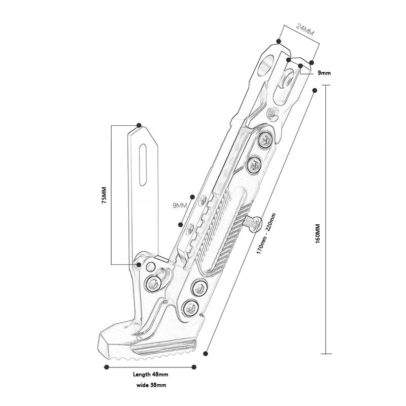 USER-X Adjustable CNC Metal Motorcycle Foot Bracket Kick Side Bracket Durable Corrosion Resistant Bracket Motorcycle Stand