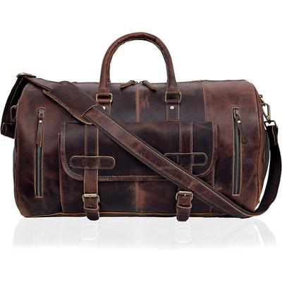 Borse Duffle in Pelle per Uomo Borsa Weekender in Pelle per Donna Duffle in Pieno Fiore per la Notte Sport Palestra