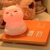 Silicone Night Lamp Cute Cat Tap Control   Color Rechargeable Soft Night Light for Bedroom