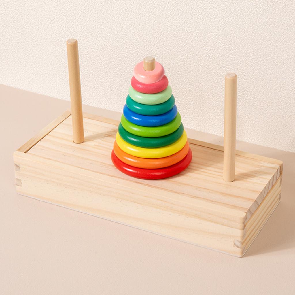 Colorful Wooden Stacking Toy Teasers for Kids  Infant Mind Development & Color Recognition Educational Playtime Activity