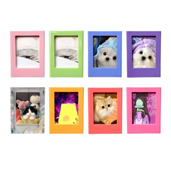 DIY Photo Frame Refrigerator Magnet 3-Inch Picture Holder Decorative Fridge Magnet Home Kitchen Office Whiteboard