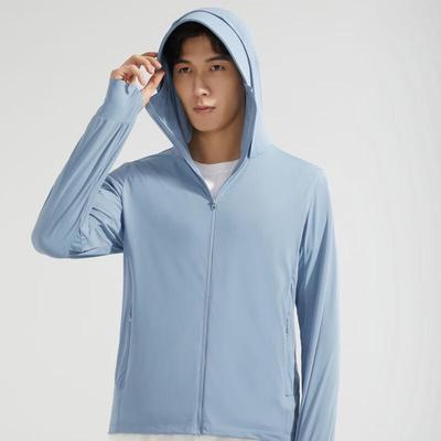 Long Zhan Heren Afneembare Capuchon UV-Bescherming Zon Hoodie