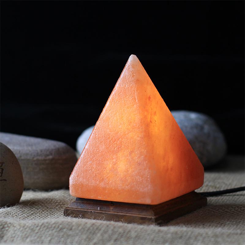 Pyramid Himalayan Salt USB Lamp - Decorative Night Light for Home or Office 200-300 grams