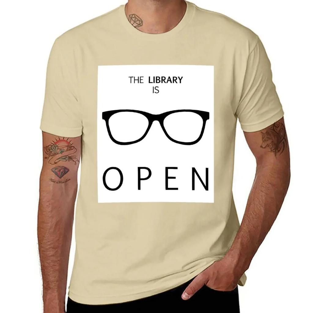 The Library is Open T-Shirt graphics tops sublime plain white t shirts men