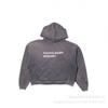 Unisex Distressed Washed Cotton Hoodie With Graphic Print Loose Fit Streetwear Sweatshirt Men Women