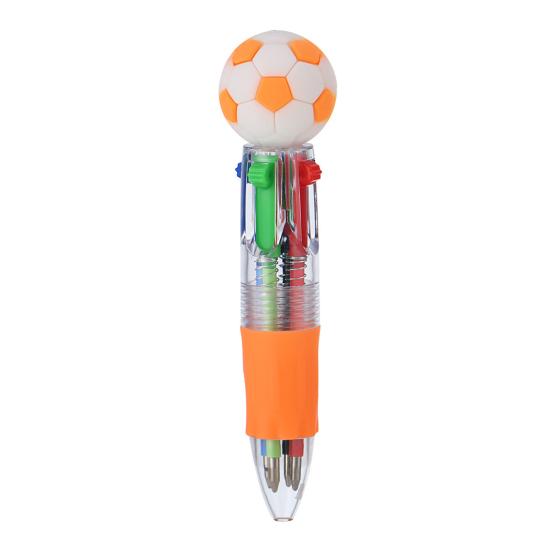 

2Pcs Retractable Ballpoint Pen Cartoon Sports Ball 4-Color Mini Journal Pen with Football Basketball Rugby Toppers Fun School Supply Gift for Kids L