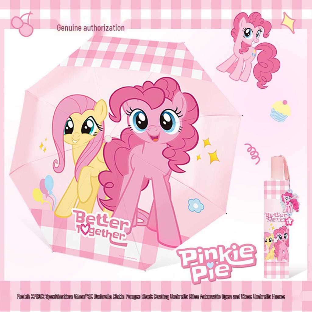 My Little Pony Automatischer Doppelfunktionsschirm - Anti-UV, Faltbar für Regen oder Sonnenschein