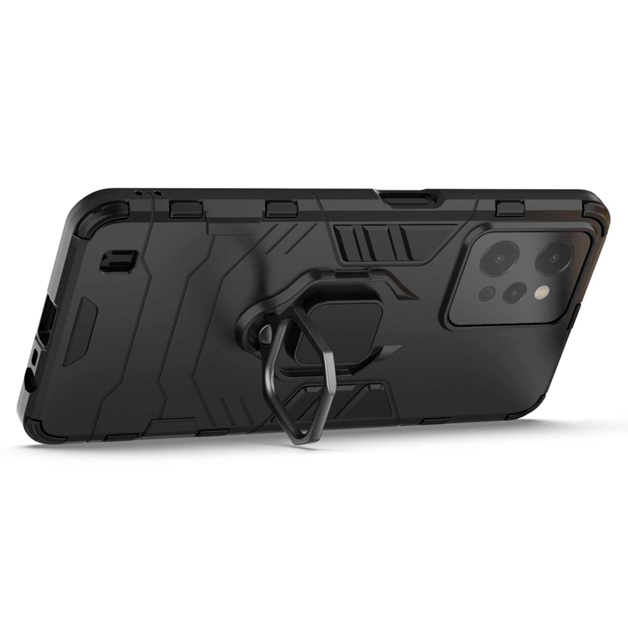 

For Realme C31 Ring Holder Grip Kickstand Case Soft TPU Hard PC Anti-Slip Shockproof Protective Phone Cover Blue