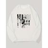 Men'S Deer And American Flag Pattern Casual Crewneck Sweatshirt.