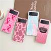 Rose Gold Pink Marble Queen For Samsung Galaxy Z Flip 3 4 5 Hard Folding Clear PC Phone Case For Samsung Z Flip3 Cover Bumper