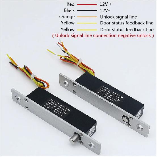DC12 Small Access Control Electric Mortise Lock Embedded Electronic Bolt Lock Door Lock Mini Electric Lock with Feedback