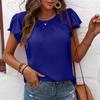 Women Casual Short Sleeve O-neck Floral Print Summer Blouse