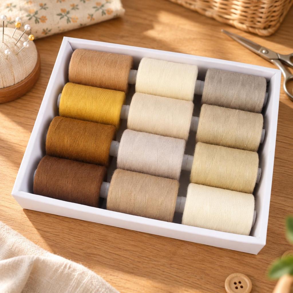 12 Pieces 402 Polyester Thread Spool Beginner-Friendly with 1000 Yards of