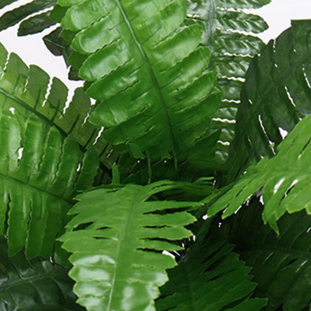 2Pcs Artificial Boston Fern Faux Ferns 20 Leaves for Each Bouquet Fake Fern Bush Plant Lifelike 21 Inch for Office Garden Decor