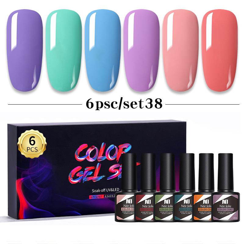 Nail Polish Glue Set 8Ml 6 Bottles Boxed Nail Art Barbie Glue Japanese Nail Color Glue Phototherapy Glue