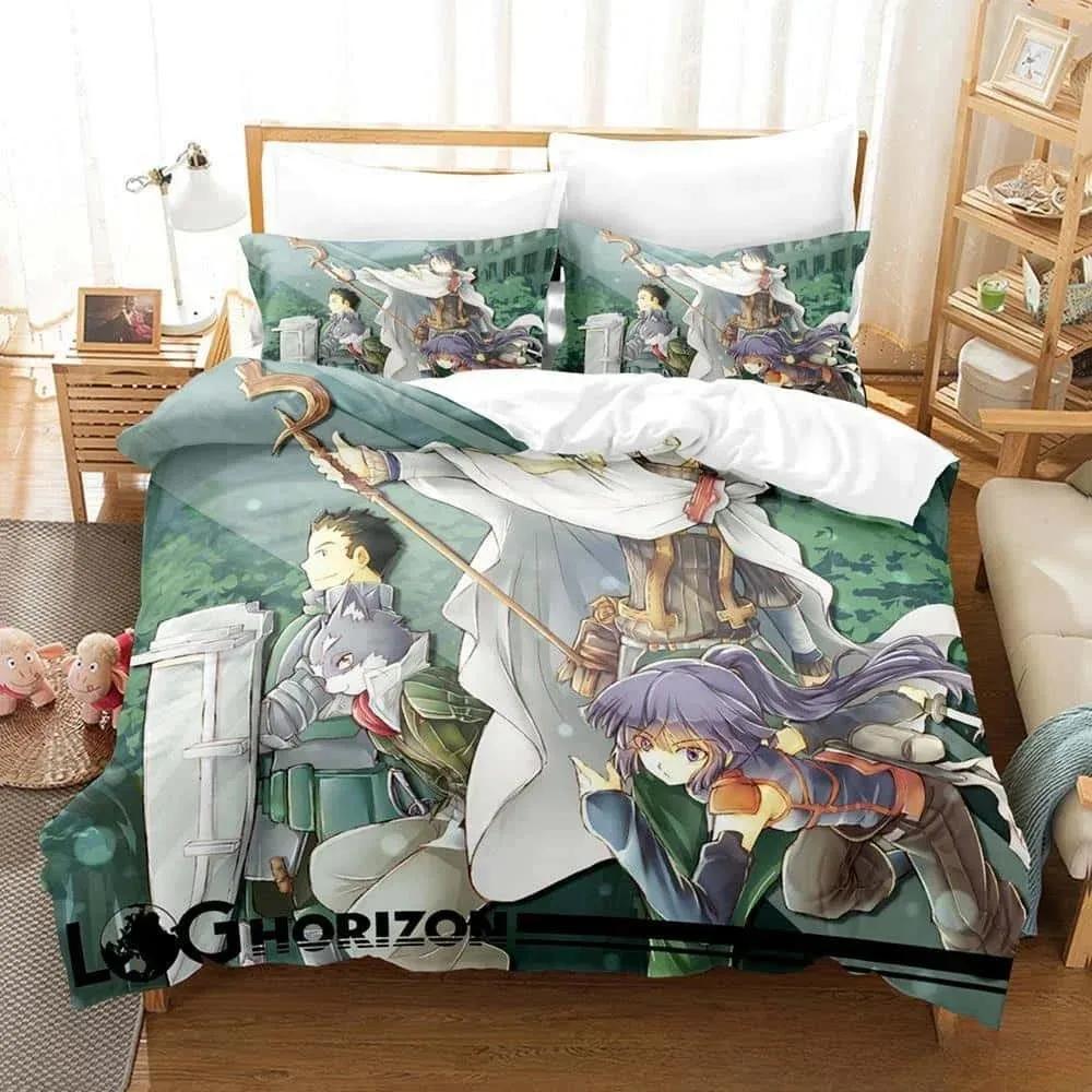 3D Cartoon Log Horizon Bettwäsche-Set Einzelbett Twin Full Queen King Size Bettset Erwachsene Kind Schlafzimmer Bettbezug-Sets Für Heimtextilien
