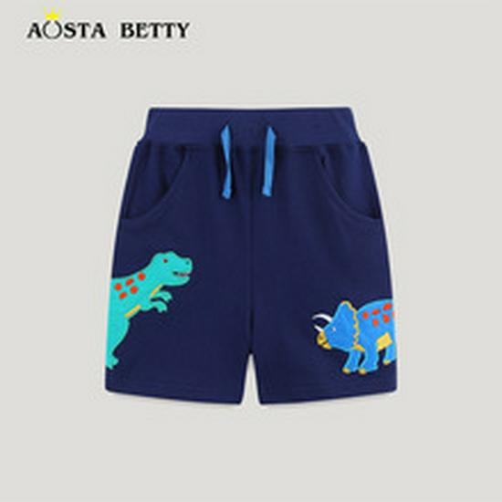 Summer Dinosaur Print Boys' Short Sleeve Set - European & American Style