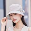 New Wide Brim Bucket Hat Breathable Fabric Foldable Sun Hat Flower Design Wide Brim Hat Outdoor Activities