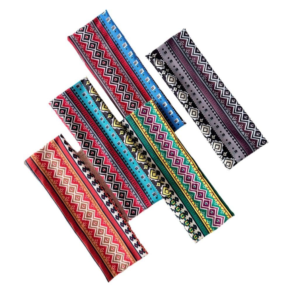 Ethnic Print Makeup Headband Sweat-absorbent Sport Hairband Durable Women's Hairband Daily Use