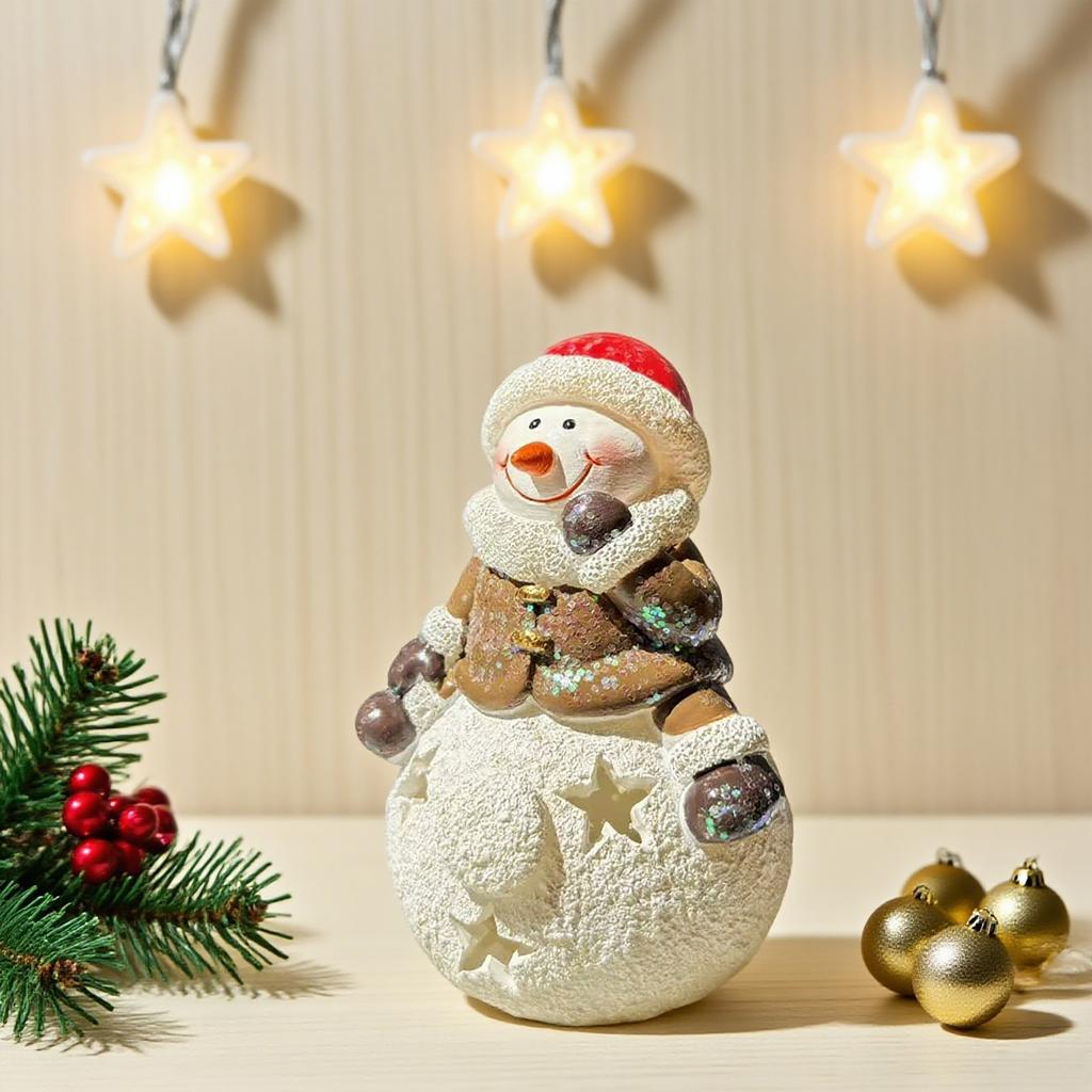 Christmas Decorations Snowman Resin Crafts Home Desktop Decorations Add A Sense Of Festive Atmosphere